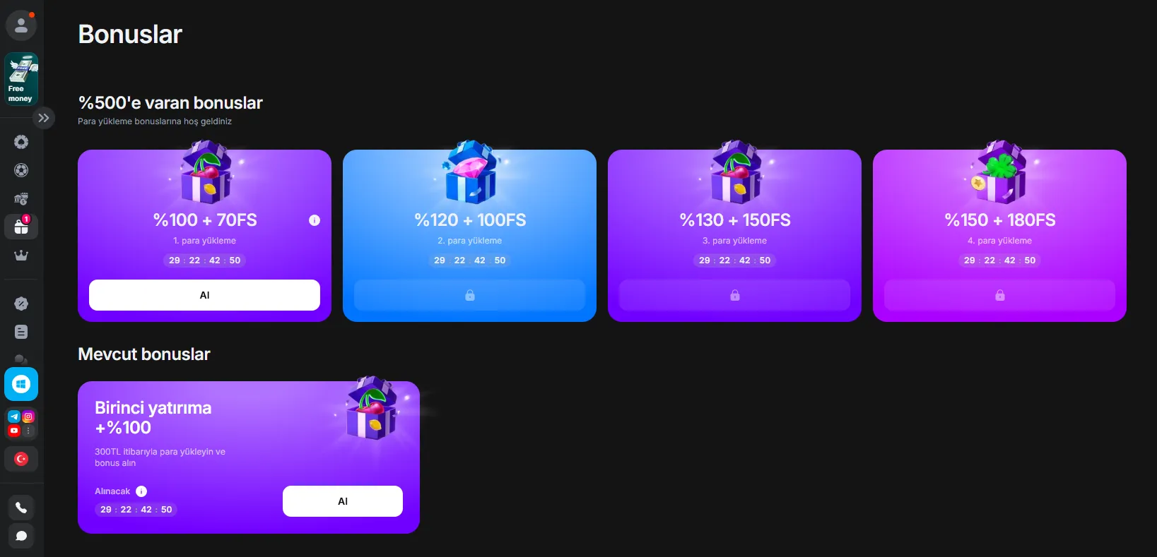 Bonuslar ve promosyonlar